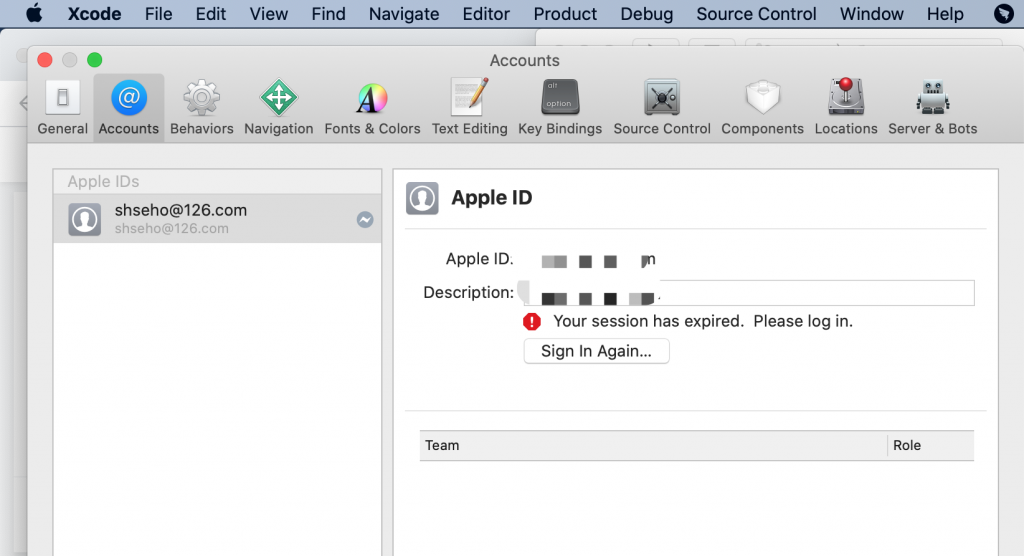 The operation couldn’t be completed. Unable to log in with account ... The login details for account ... were rejected.